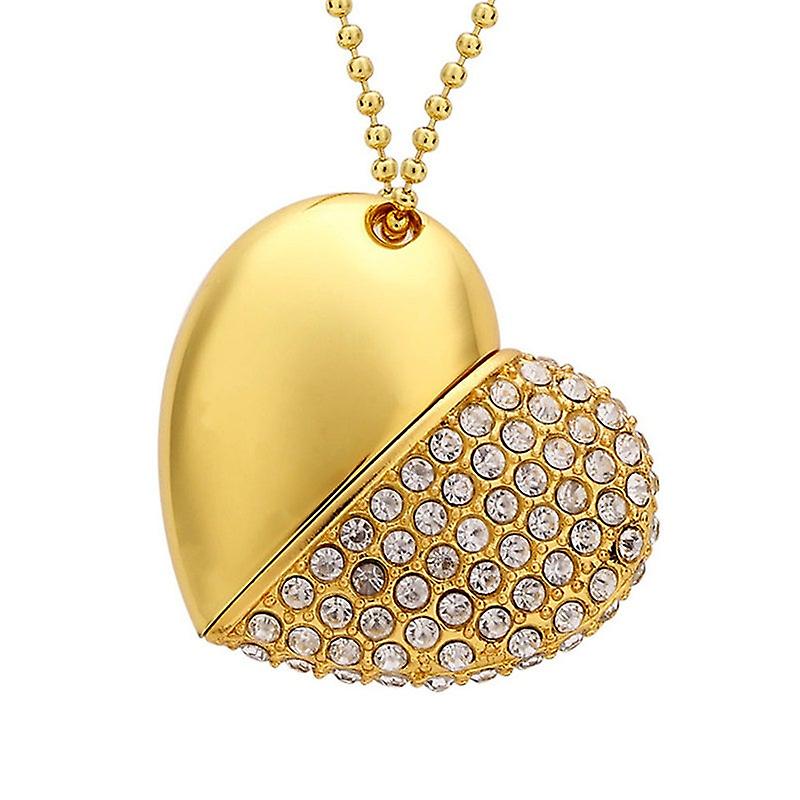 Crystal Heart Usb Flash Drive Mini Pendrive 2.0 64Gb Necklace Memory Stick Usb Flash Drives
