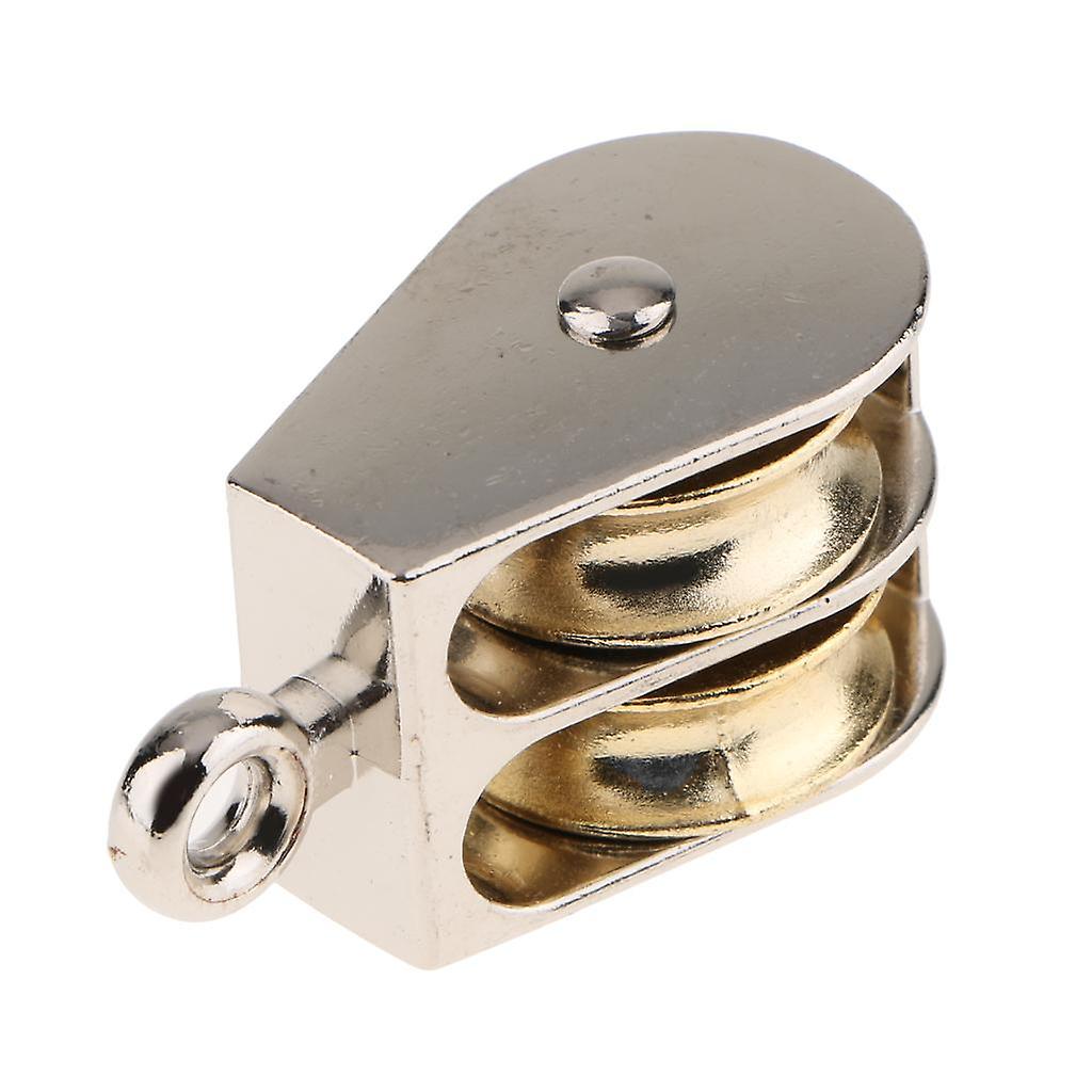 Fixed Eye Pulley Sheave Rigging Hoist Rope Hanging Lifting Double Wheel 13mm