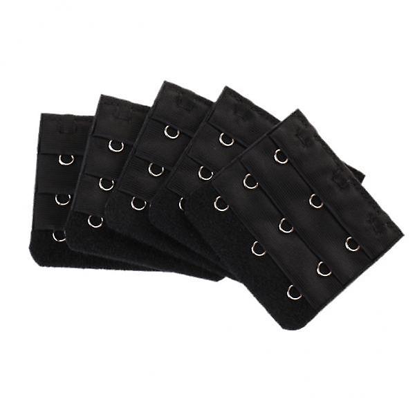 2x5pcs Elastic Bra Strap Extension Bra Extenders 3x 3 Hook Negro