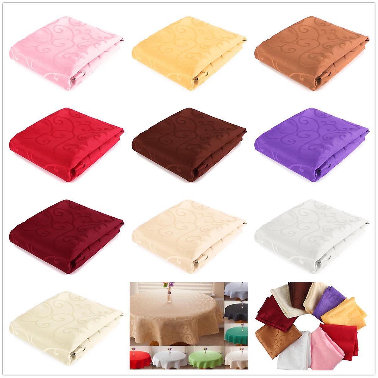 180Cm Absorbent Polyester Round Tablecloth For Hotel, Restaurant, Wedding Decor