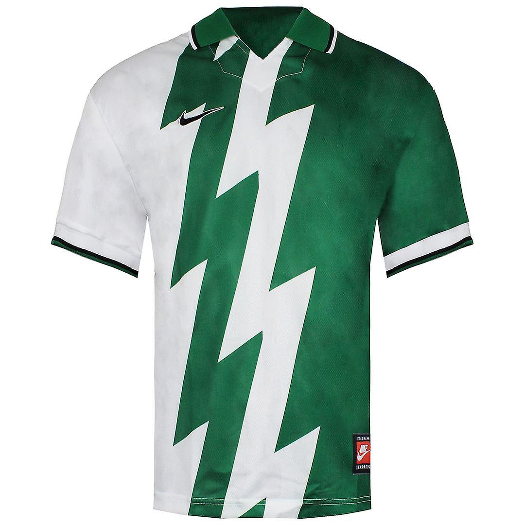 Nike Graphic Logo Short Sleeve Collared White/Green Mens T-Shirt 159443 302