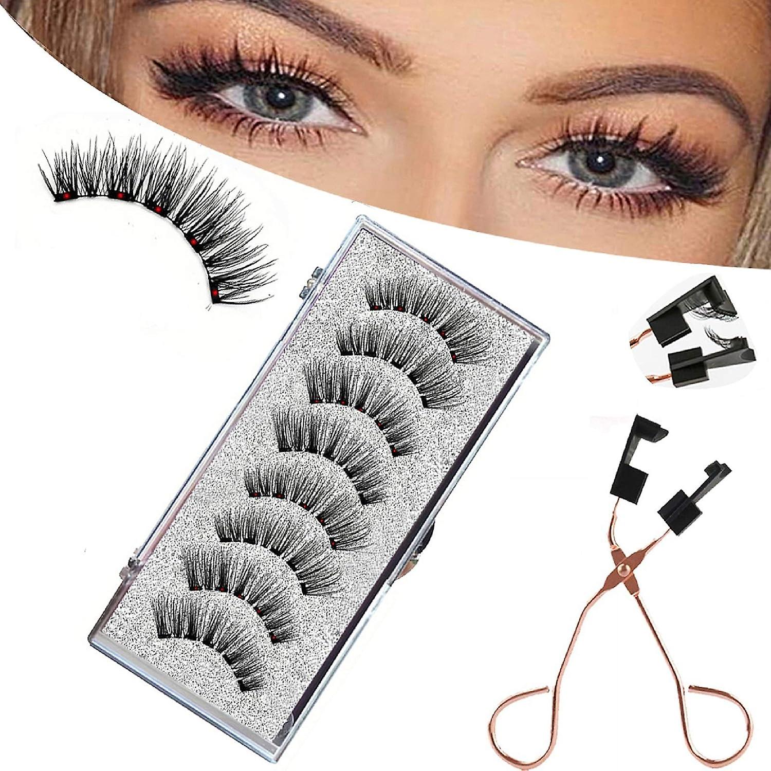 Magnetic eyelashes 3D artificial eyelashes set, reusable double magnetic false eyelashes, natural look of false eyelashes