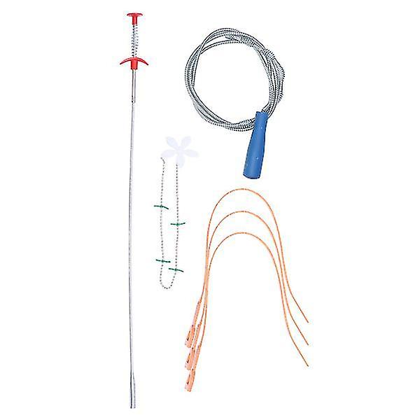 6 Pcs/set Sink Dredging Tools Sewer Dredging Device Kit Sewer Clogging Solver Long Cleaning Strips F