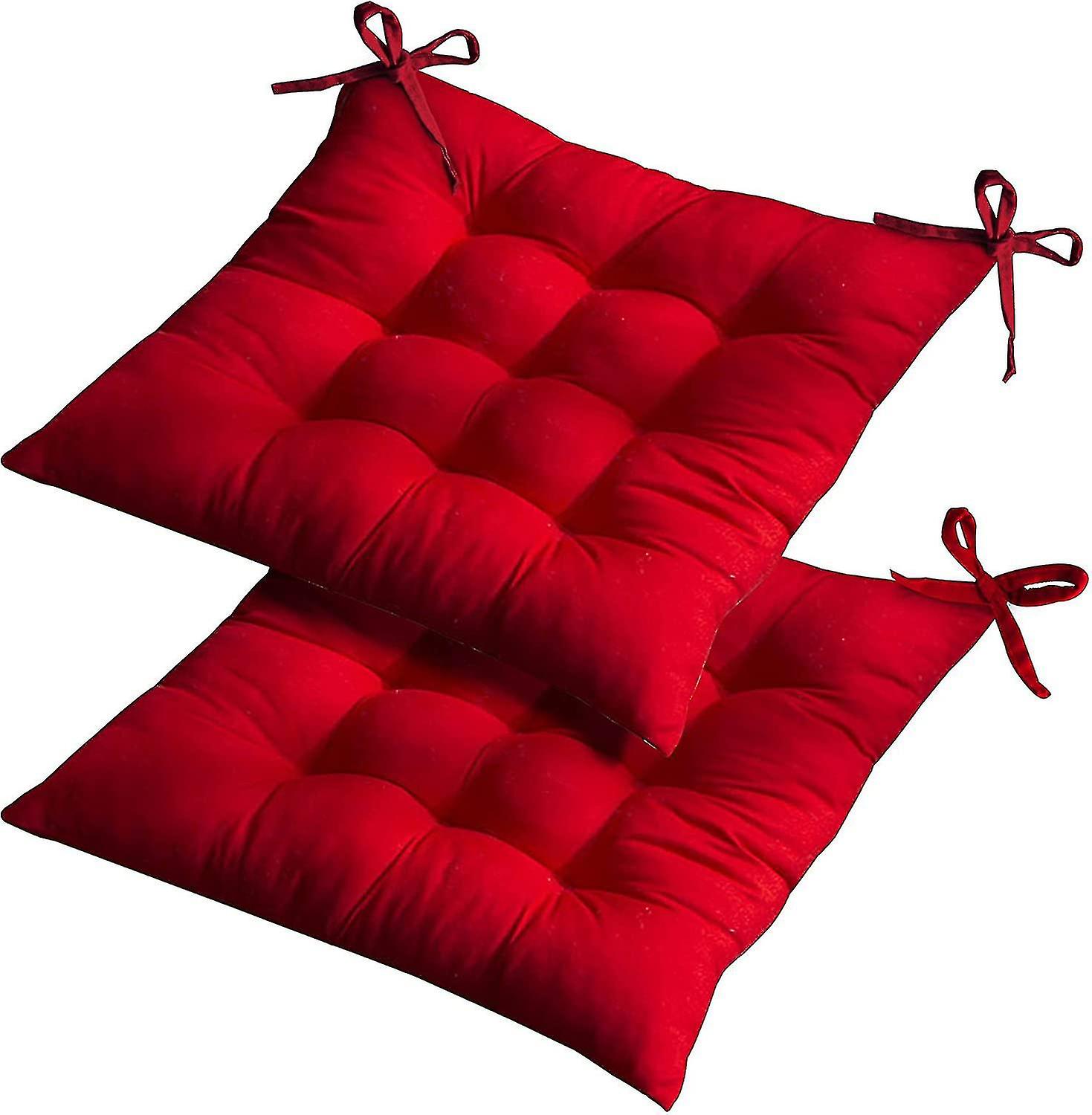 Seat Pads For Dining Chairs, 2 Pack 4040cm Red Thick
