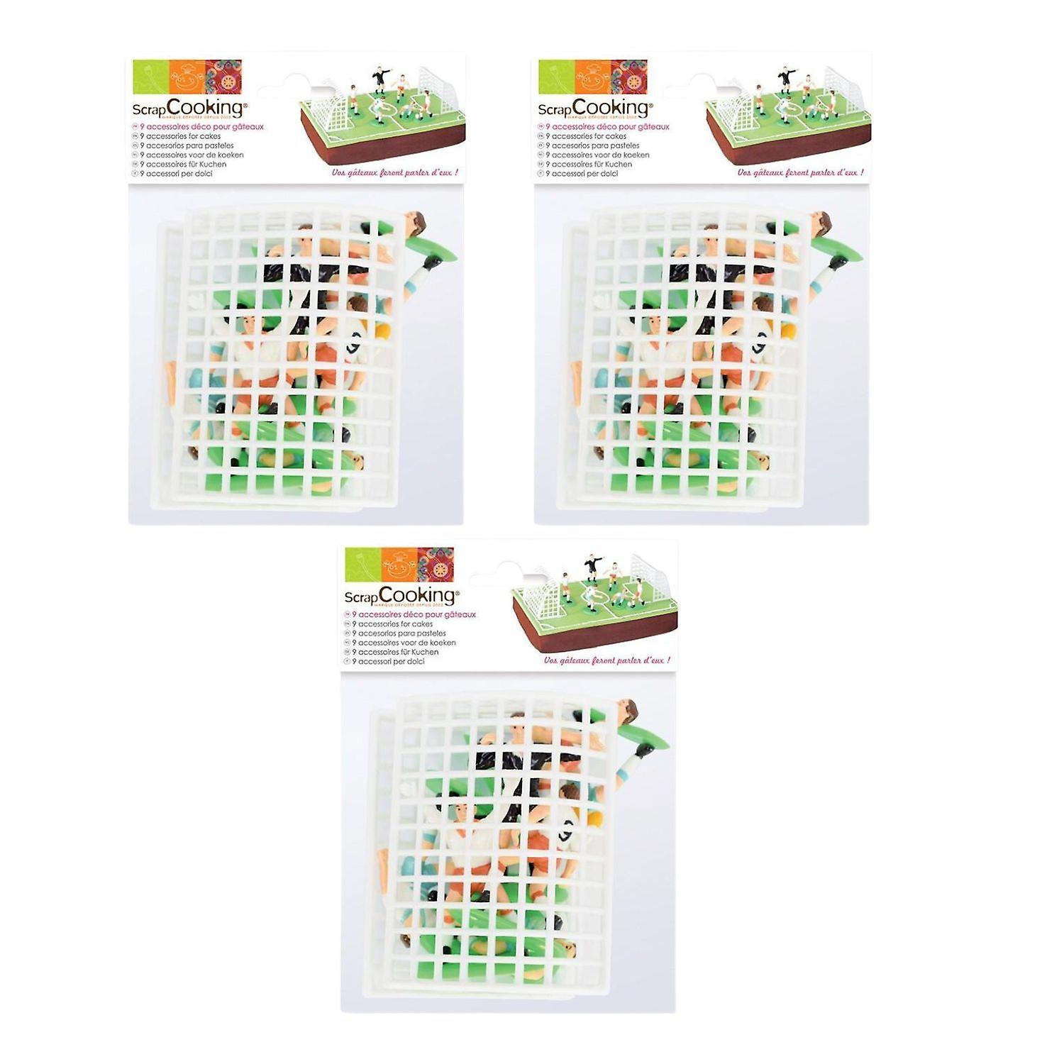 9 plastic cake toppers - Soccer field