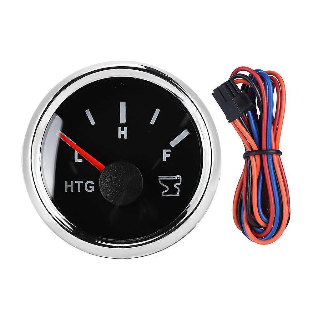 Jauge de niveau d'eau pour réservoir d'eaux usées, 52 mm/2 po, pour bateau, camping-car, HTG, 0-190 ohms, 9-32 V, cadre argenté, cadran noir