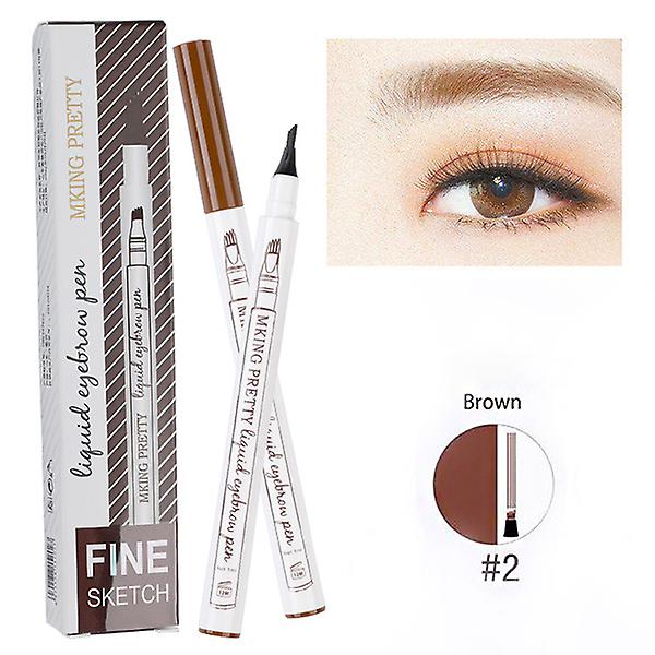 Eyebrow Tattoo Pen Fine Sketch 4 Fork Liquid Eyebrow Pen Waterproof Smudge-proof Eye Brow Pencil