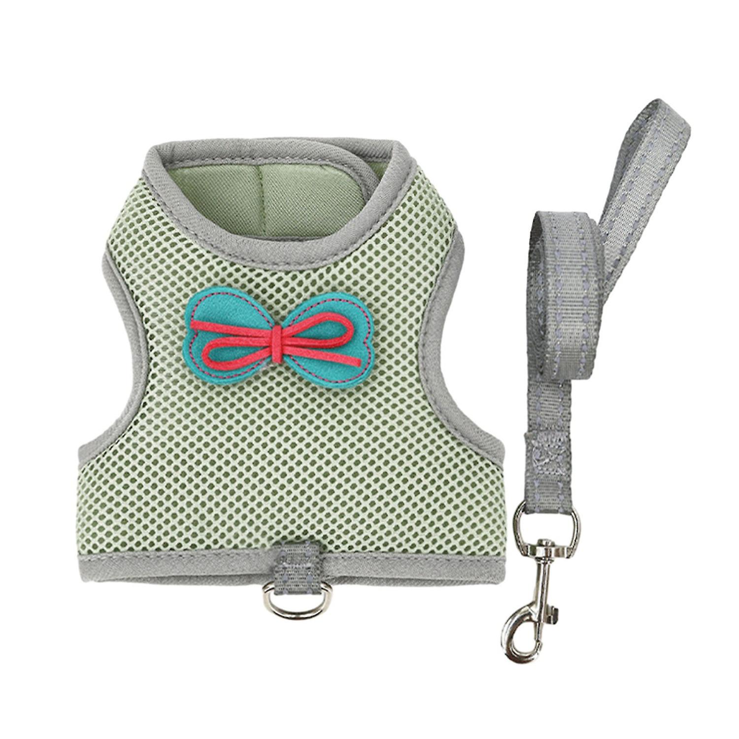 1 Set Pet Leash Comfortable Adjustable Small Pet Harness And Leash with Bow Decoration for Rabbit
