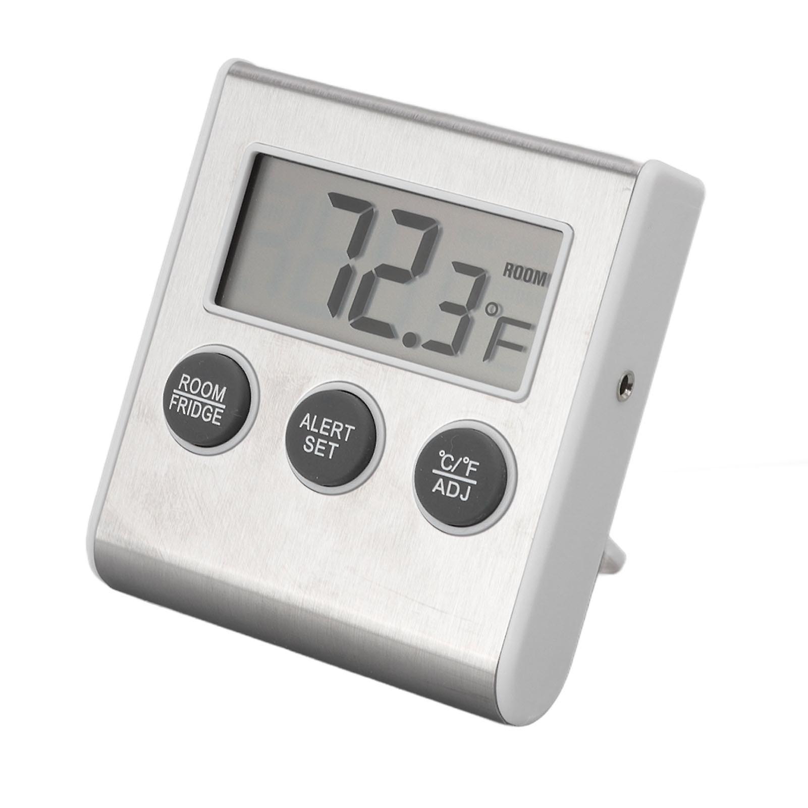 Digital Fridge Thermometer Alarm Memory Function Small Freezer Thermometer with Magnet for Laboratory White 