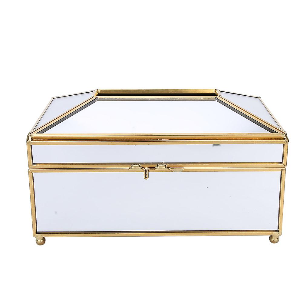 Household Mirror Surface Tissue Box Living Room Makeup Tissue Napkin Storage Box (S)