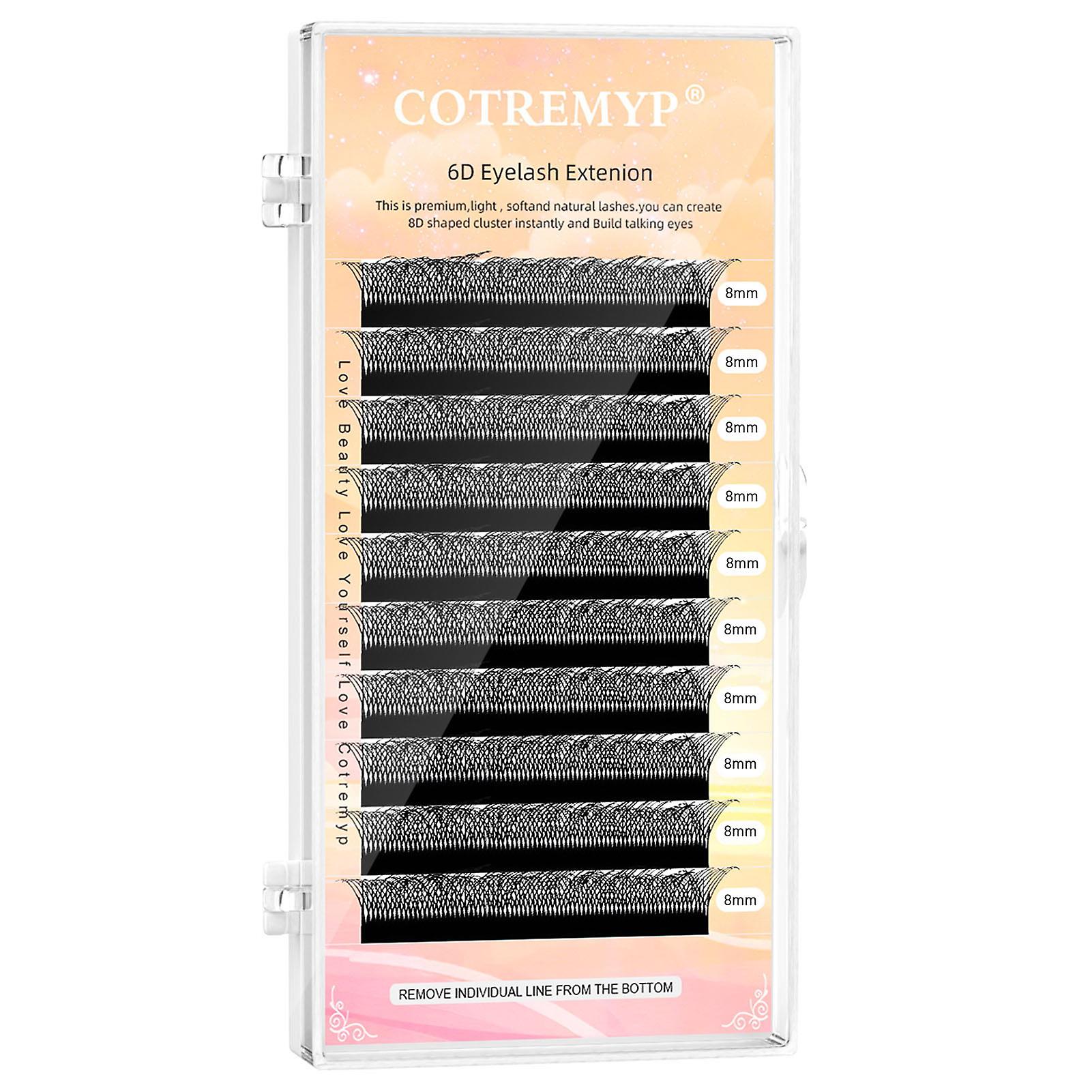 6d W-shaped False Eyelashes 6 Tips Lashes Stunning 3d Effect Soft Band Lashes For Cosplay Performance Diy Makeup