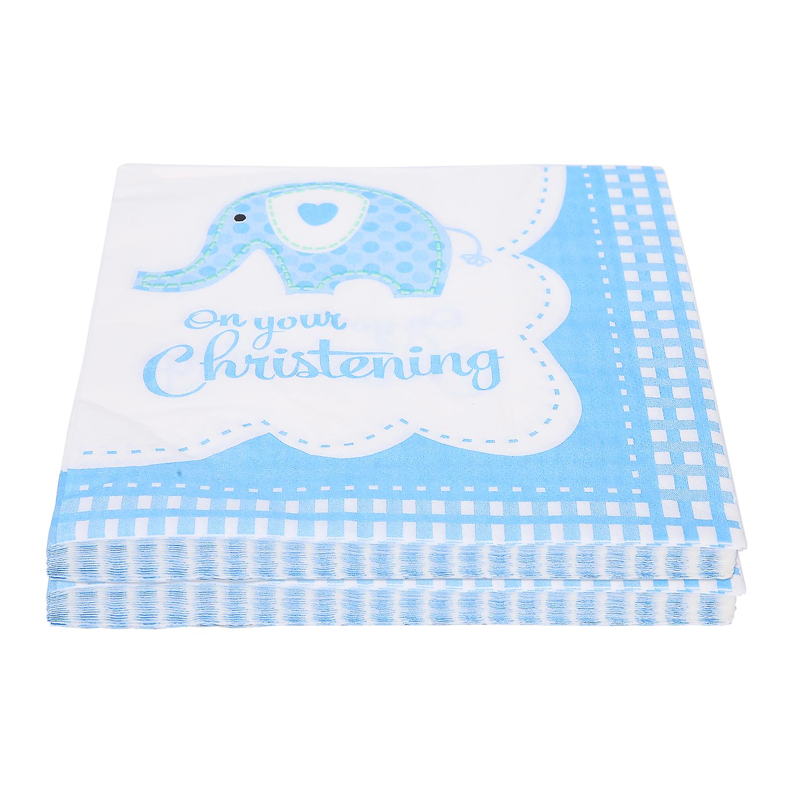Luncheon Napkins Boy Christening Baptism Paper for Luncheon Decoration CelebrationElephant