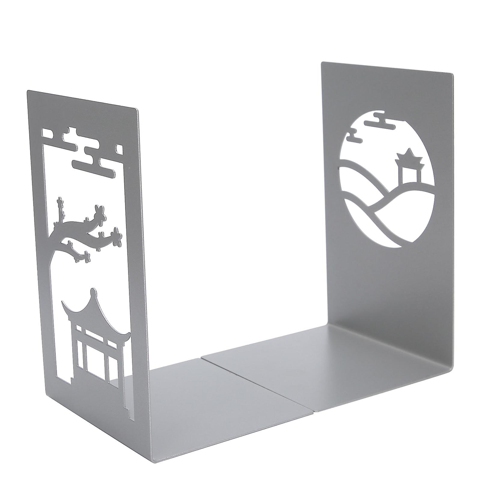 For Metal Bookend Antislip Ancient Style Desktop Bookshelf Book Divider Craft Suppli