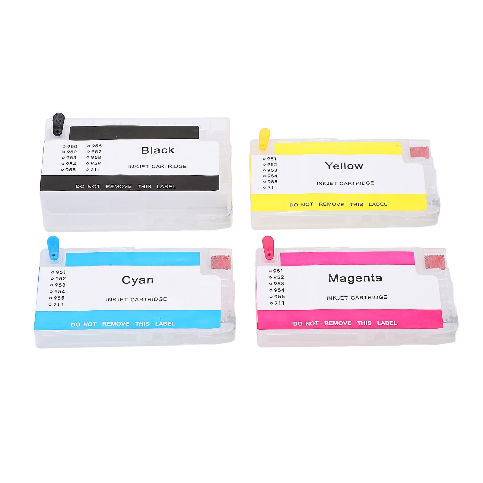 Ink Cartridge Replacement for HP Printers, 4 Colors Large Capacity Printer Inkjet Cartridge Replacement for HP 952 953 954 955 MXSH4