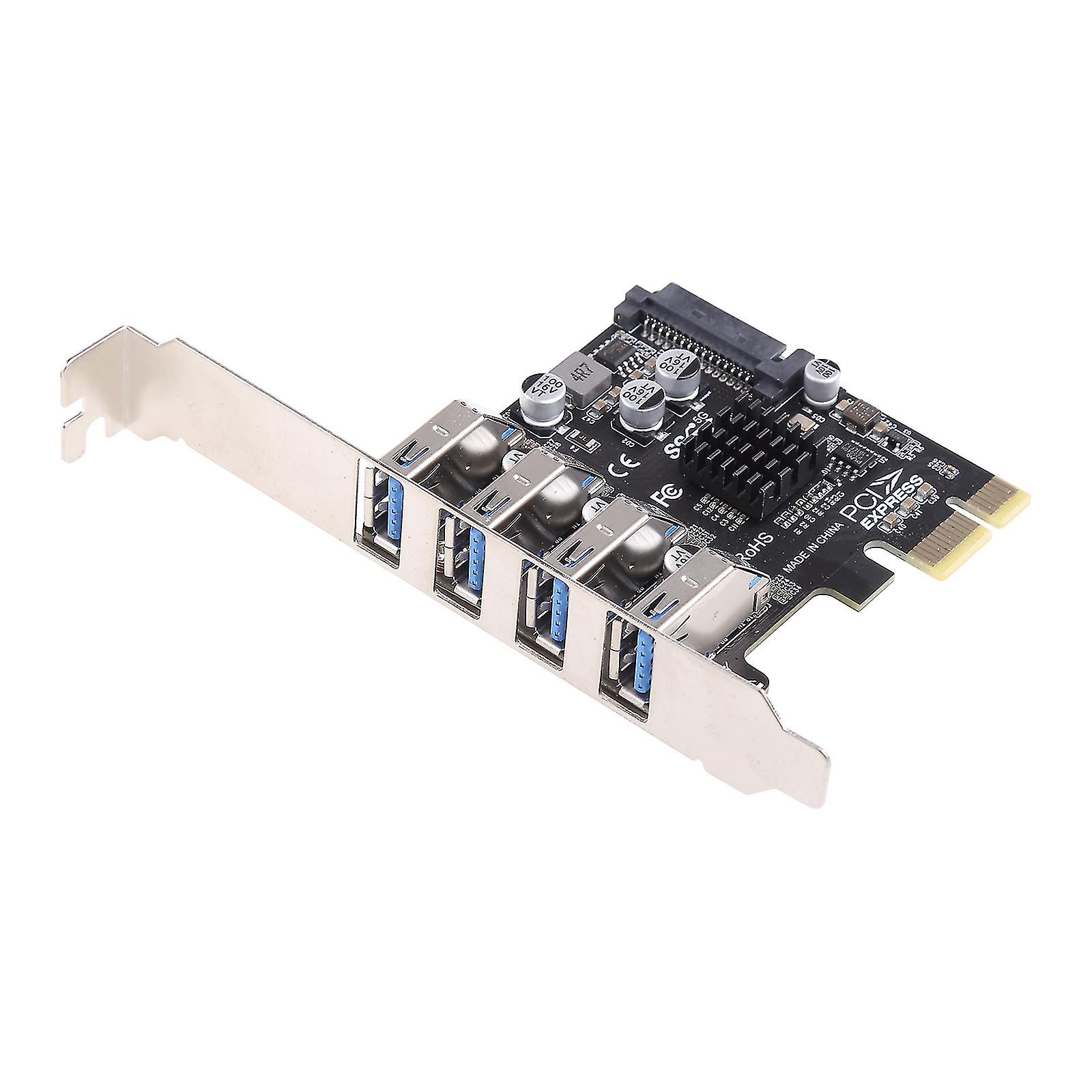 4-port Pci-e To Usb 3.0 Hub Pci Expansion Card Adapter 5 Gbps Speed Accessories