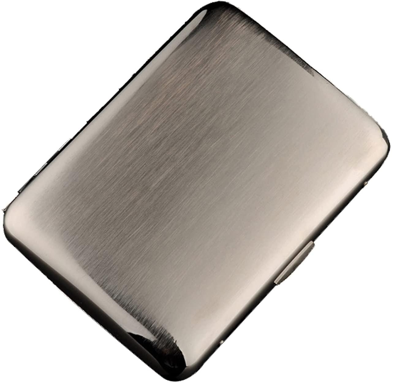 2024Cigarette Case Holds 16,Glossy Silver (16 Cigarettes)
