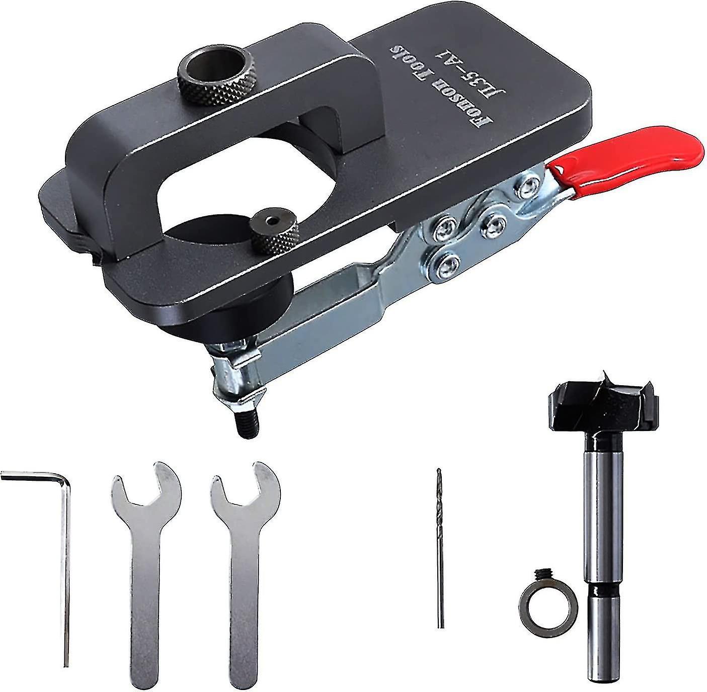 35mm Hole Punch & Hinge Hole Drilling Guide Jig Tool for Doors, Cabinets