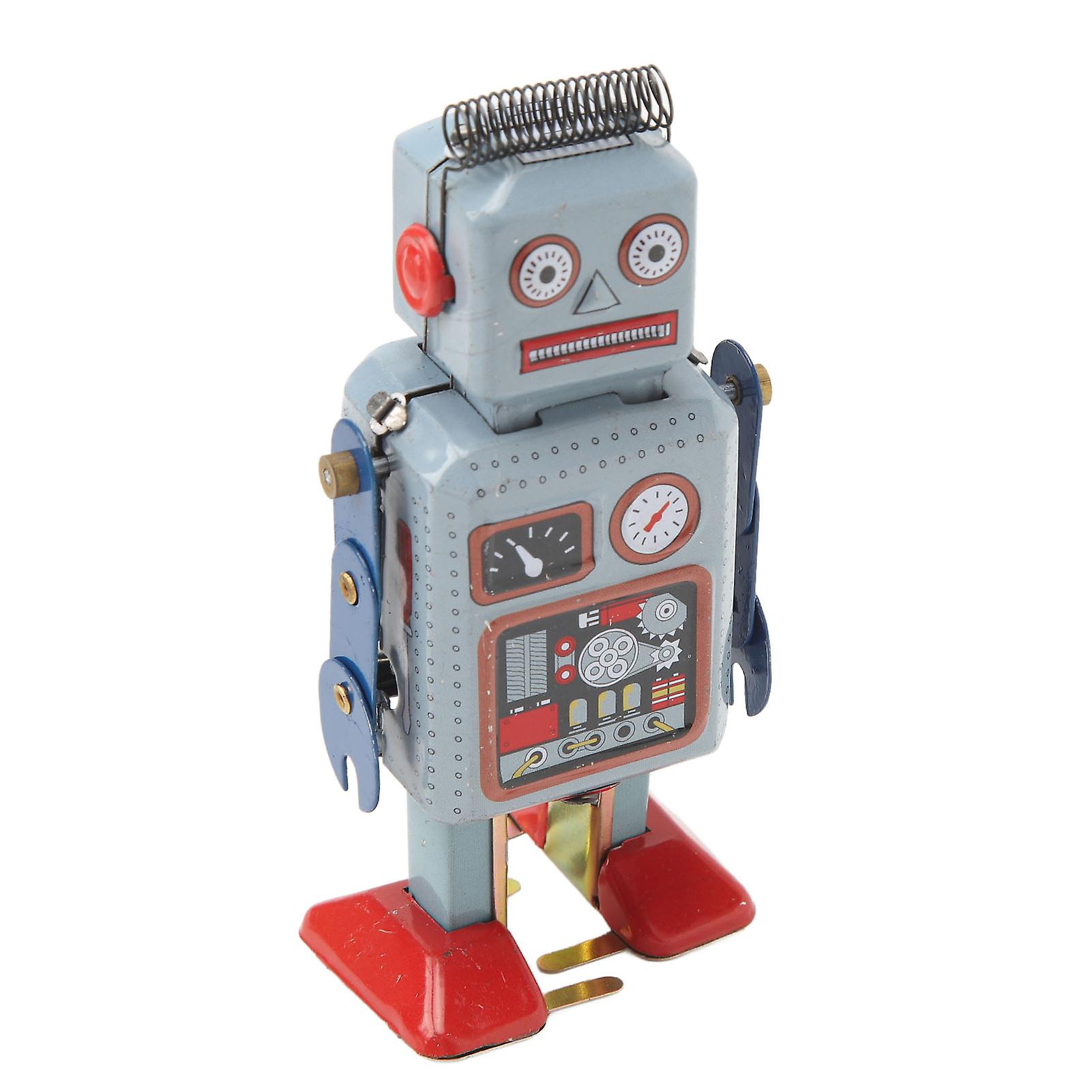 Wind Up Vintage Tinplate Robot Toy 97g Retro Walking Clockwork