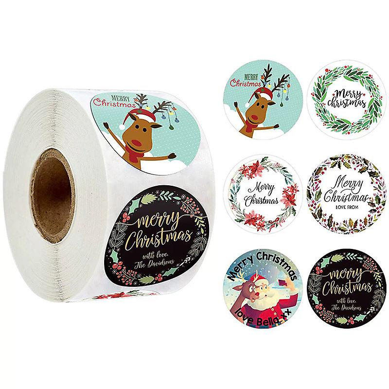 2X500pcs Xmas Christmas Santa Claus David's Deer Snowman Merry Christmas Christmas Stickers