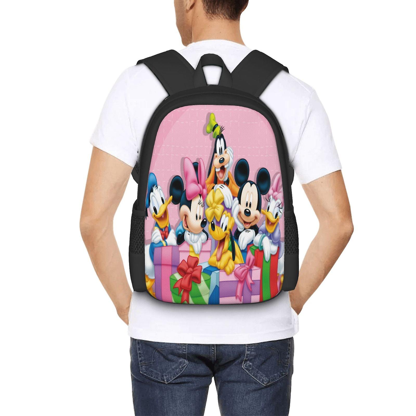 Mickey Mouse Backpack Large Capacity Laptop Bag Lightweight Adjustable Straps Casual Large Capacity