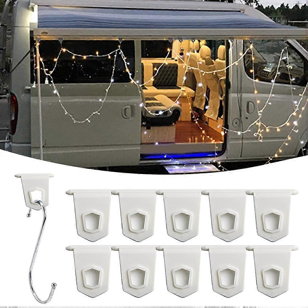 10pcs Outdoor RV Awning Hangers RV Awning Hooks S Shaped Hook Kit Camping Motorhome Tent Rail Hooks Campervan Accessories E2U034