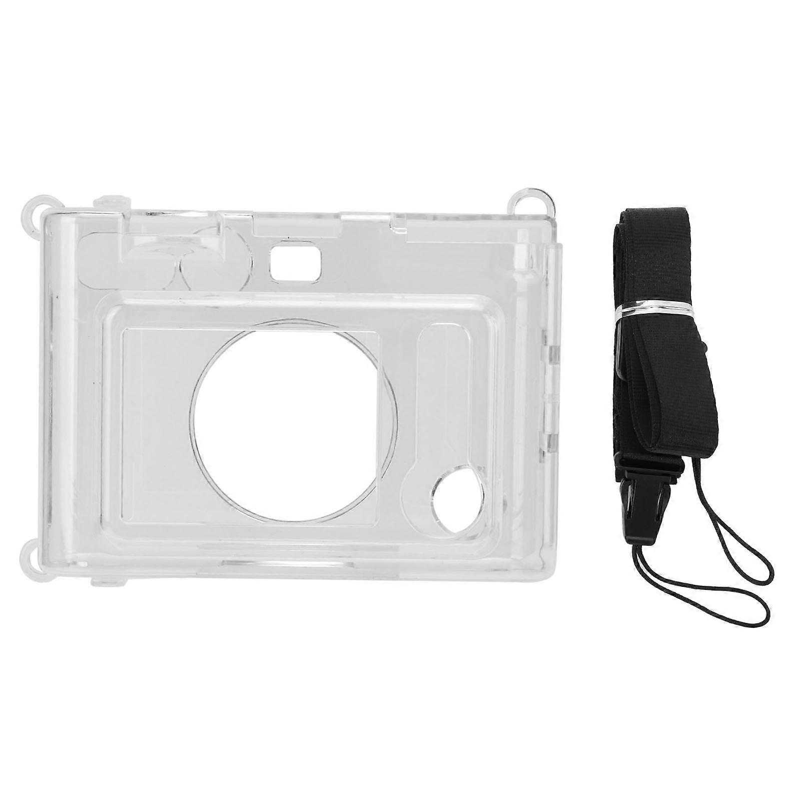 Camera Clear Case Transparent Protective Case with Shoulder Strap for Fujifilm Instax Mini Evo Camera NO.7216