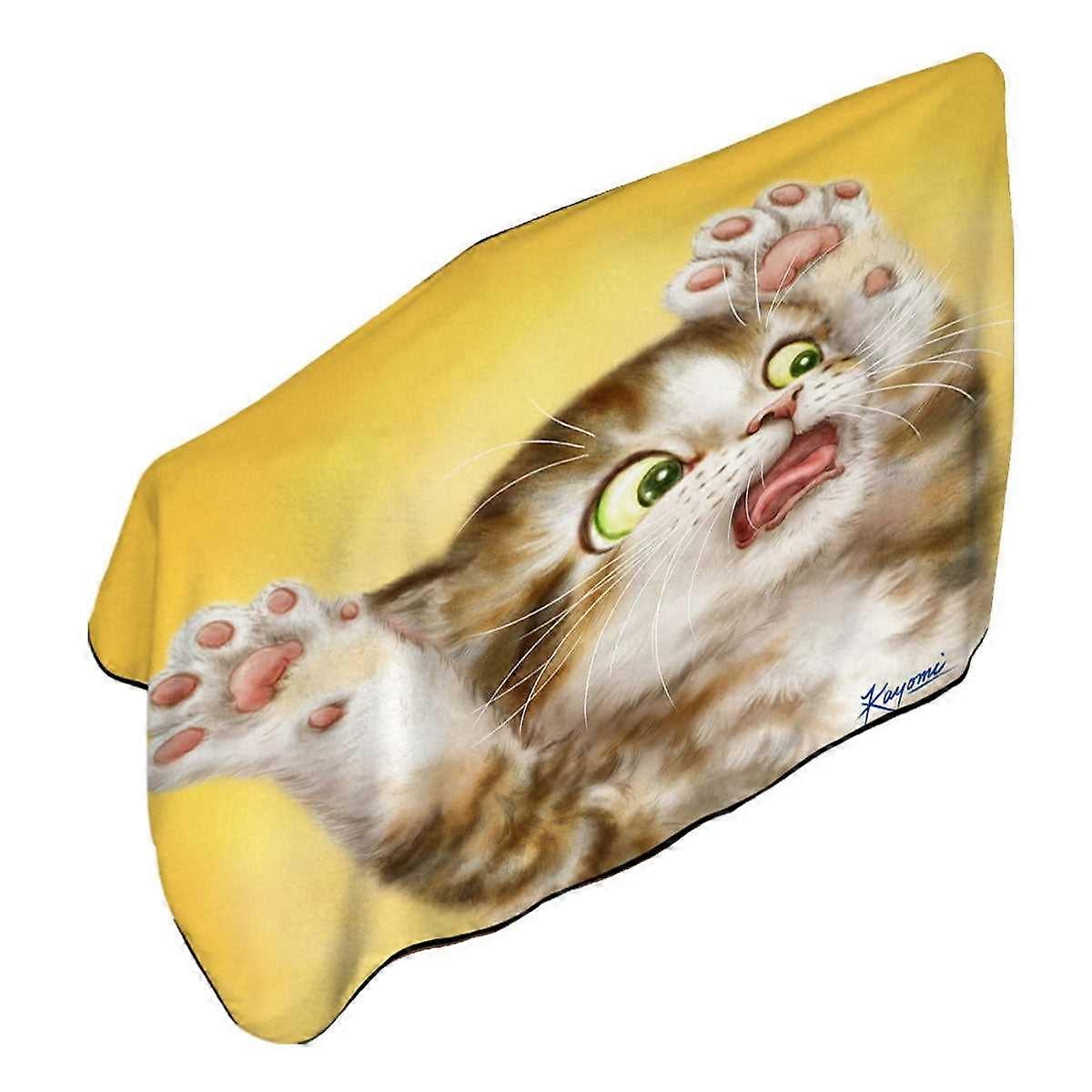 Funny Cats for Kids the Panic Attack Kitty Microfiber Beach Towel