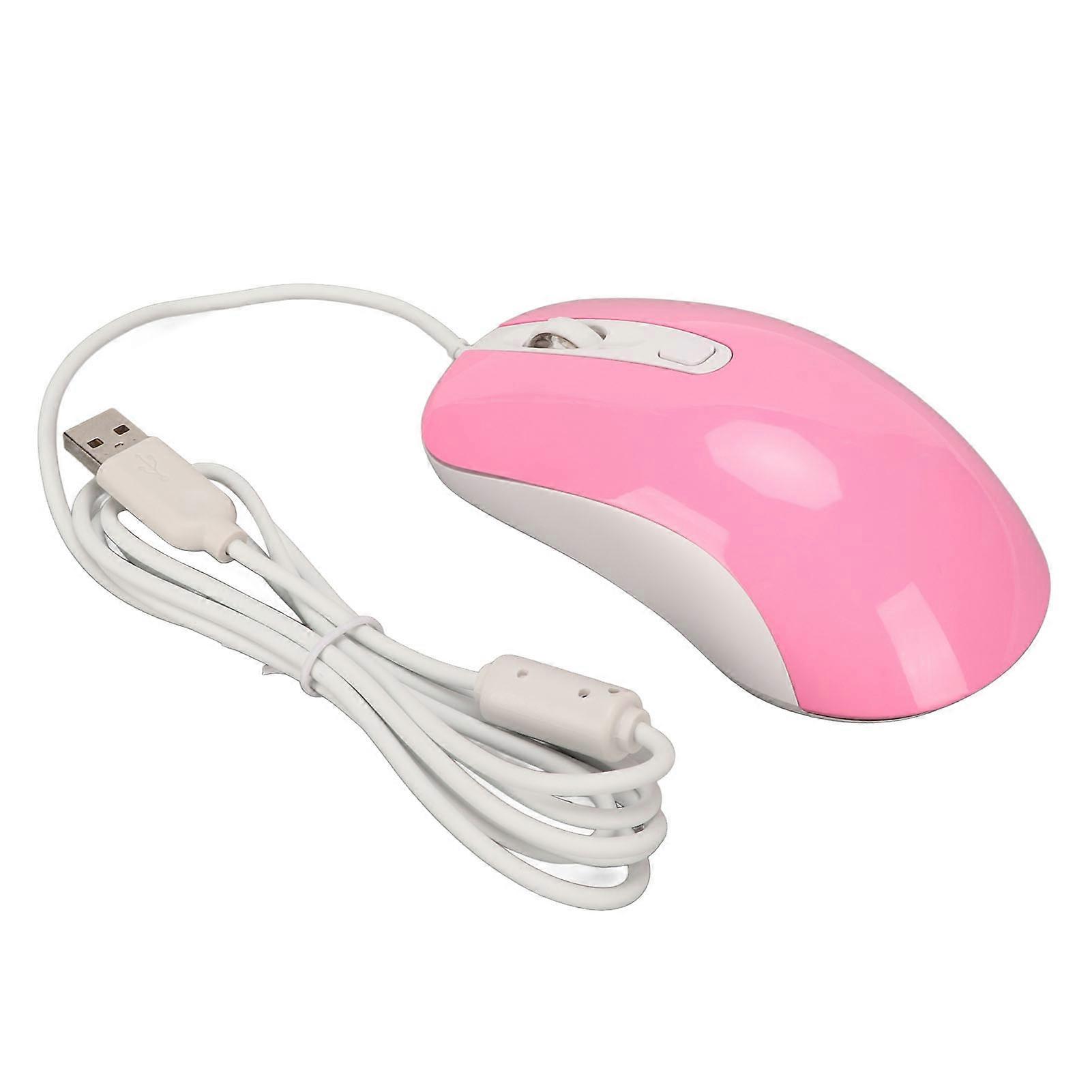 Wired Gaming Mouse RGB Backlit 3500DPI 4 Button Ergonomic Design Wired Computer Mouse Pink