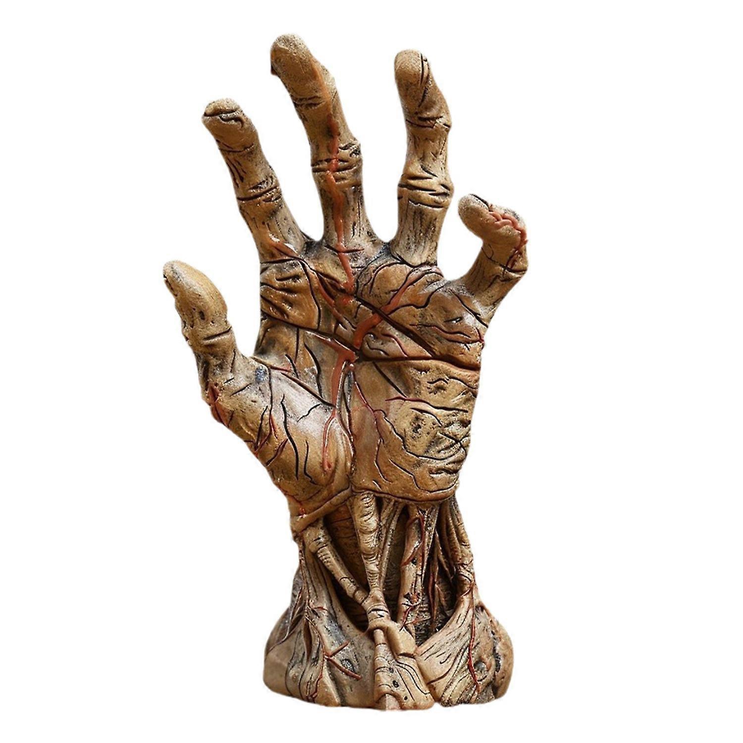 Zombie Hand Ornament Non-toxic Thrilling Hand Statue Spooky Palm Shape Decoration for Halloween
