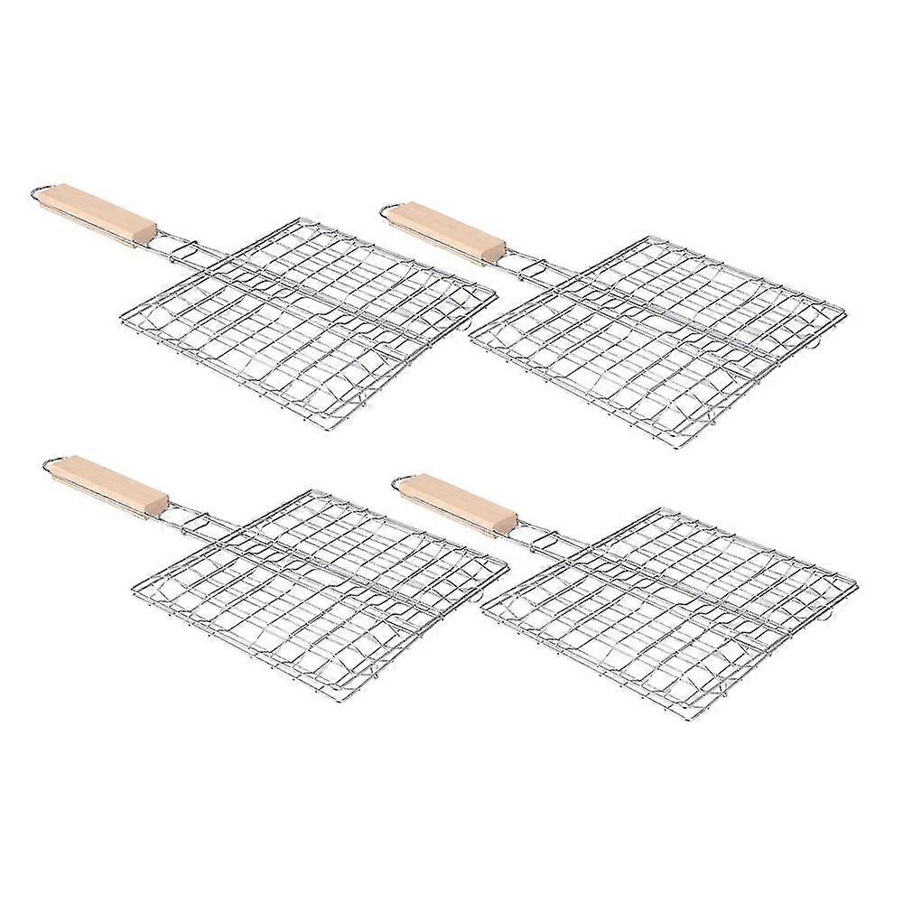 Bbq Net Basket Grilling Baskets For Fish Folding Vegetable Grid Rack