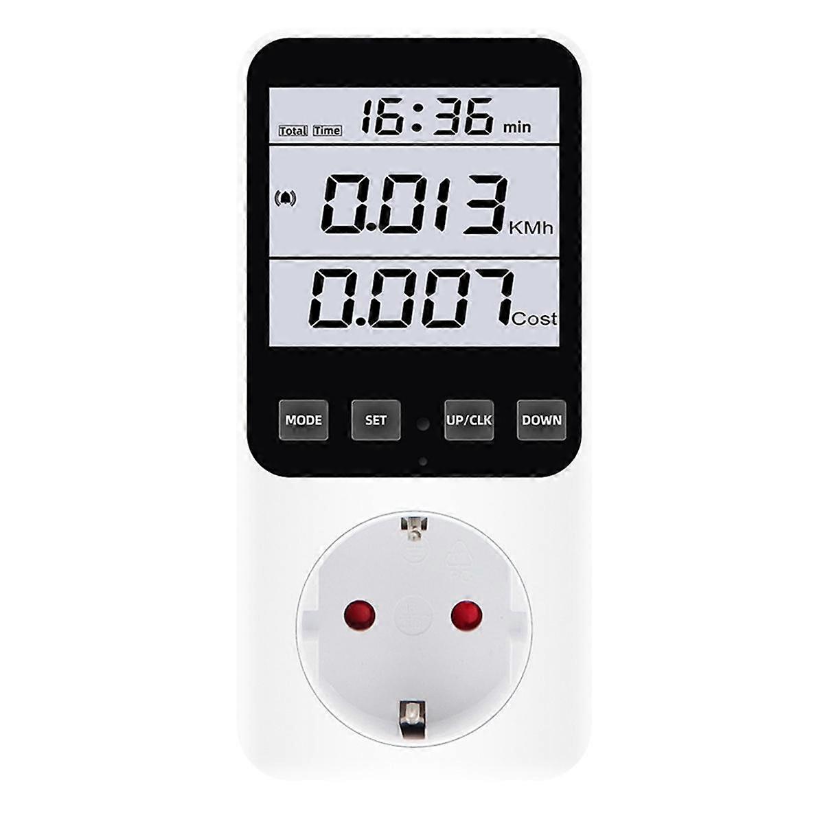 EU Plug,Digital Energy Meter Wattmeter Socket Voltage Power Consumption AC230V 16A Electricity Analyzer Monitor Tester