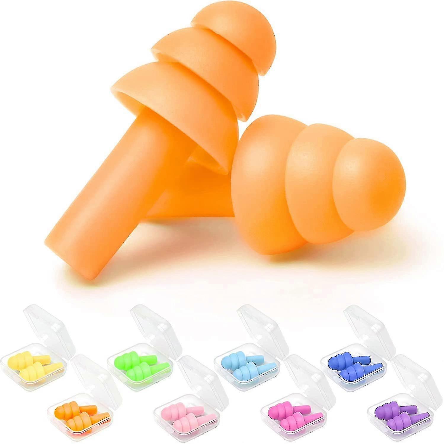 Earplugs For Sleeping Noise Cancelling, Reusable Ear Plugs Super Soft, Silicone Ear Plug, For Sleeping 8 Pairs, Swimming, Snoring, Concerts, Work, Noi