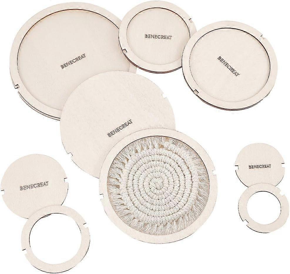 12Pcs Round Macrame Cutting Molds Wood Macrame Ring Cutting Template Macrame Round Wall Hanging Tool