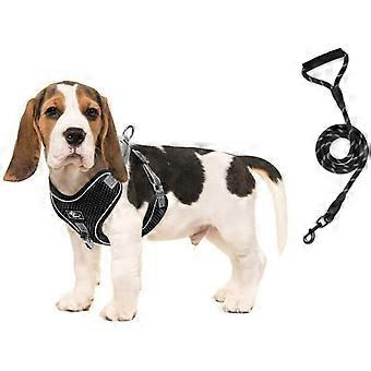 Dog Harness Anti Traction Breathable Soft Mesh Vest With Adjustable Reflective Leash