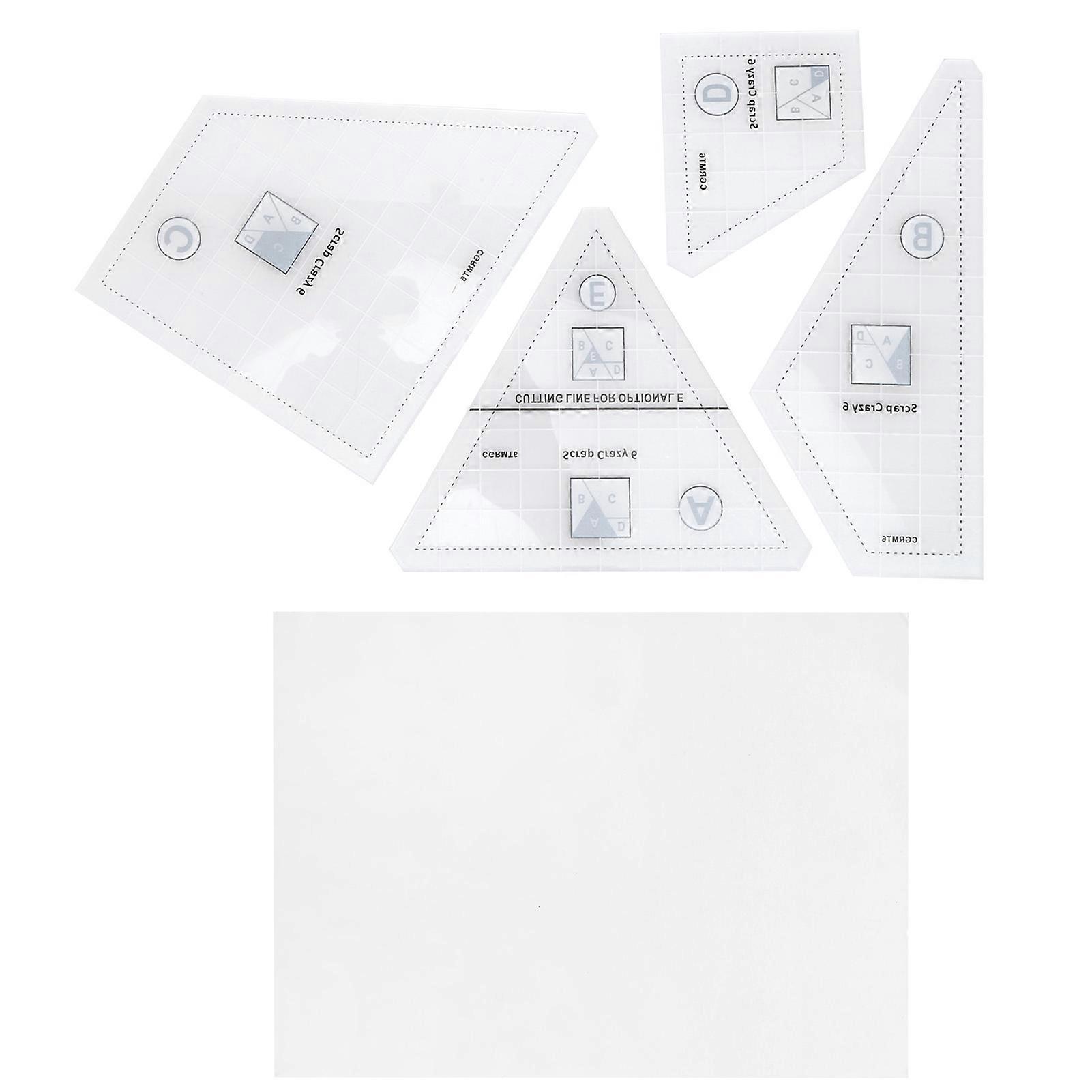 4pcs Quilting Rulers DIY Transparent Acrylic Templates Set for Craft Professional Sewing Gift
