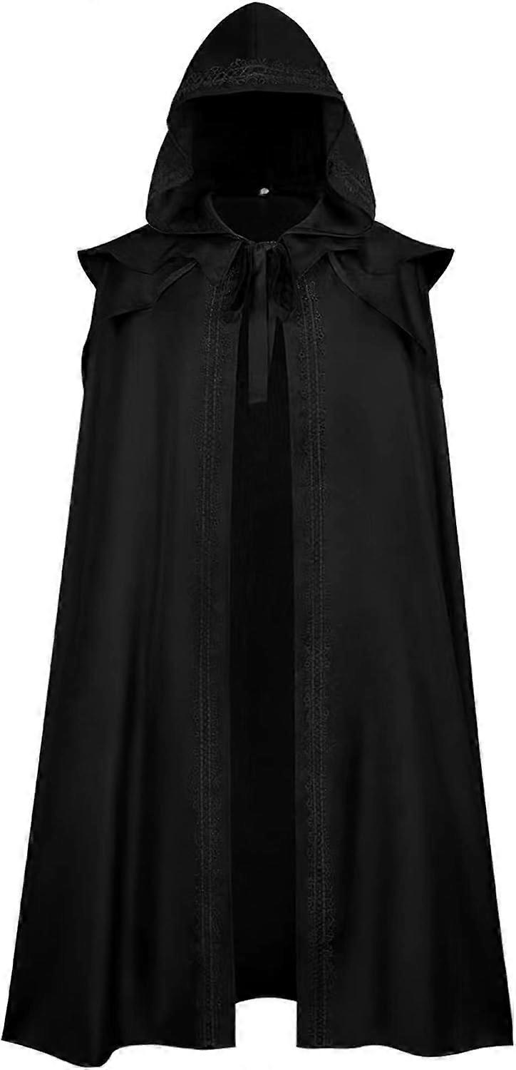Unisex Gothic Mysterious Renaissance Wizard Witch Hooded Cloak Halloween Cosplay Costume Party Cape