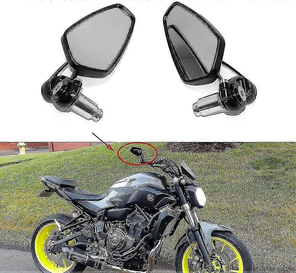 Black Motorcycle Handlebar Mirrors 7/8" 22mm Rear View Mirrors For Scooter