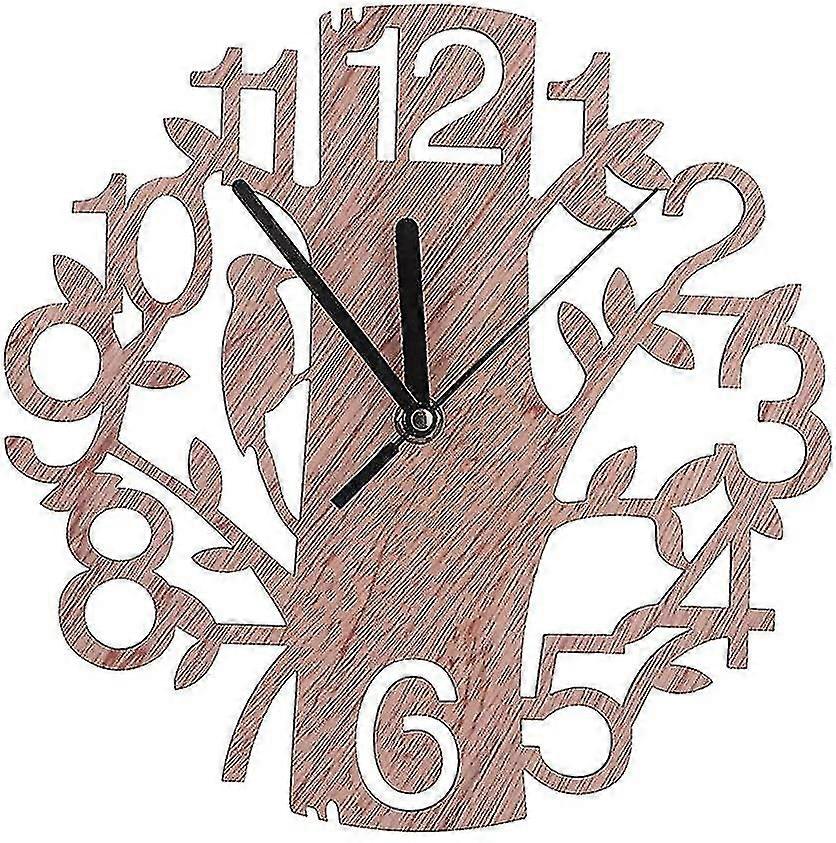 22cm Creative Round Tree Shaped Wall Clock for soverommet
