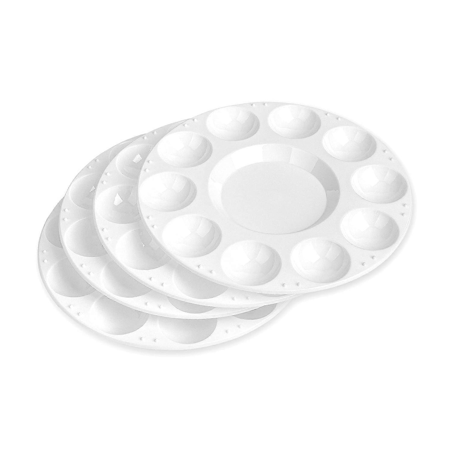 Round Paint Tray Palette, White, 10 Count