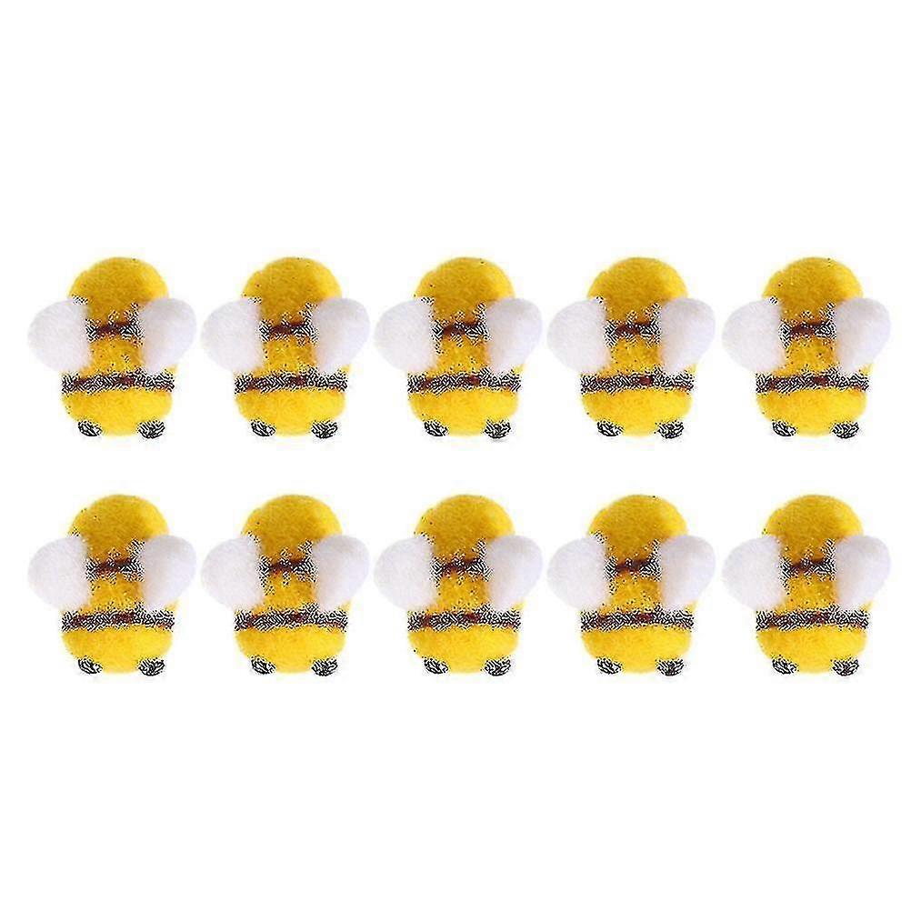 20pcs Wool Felt Diy Handmade Small Bee Accessories Hat Decorative Bee Materials