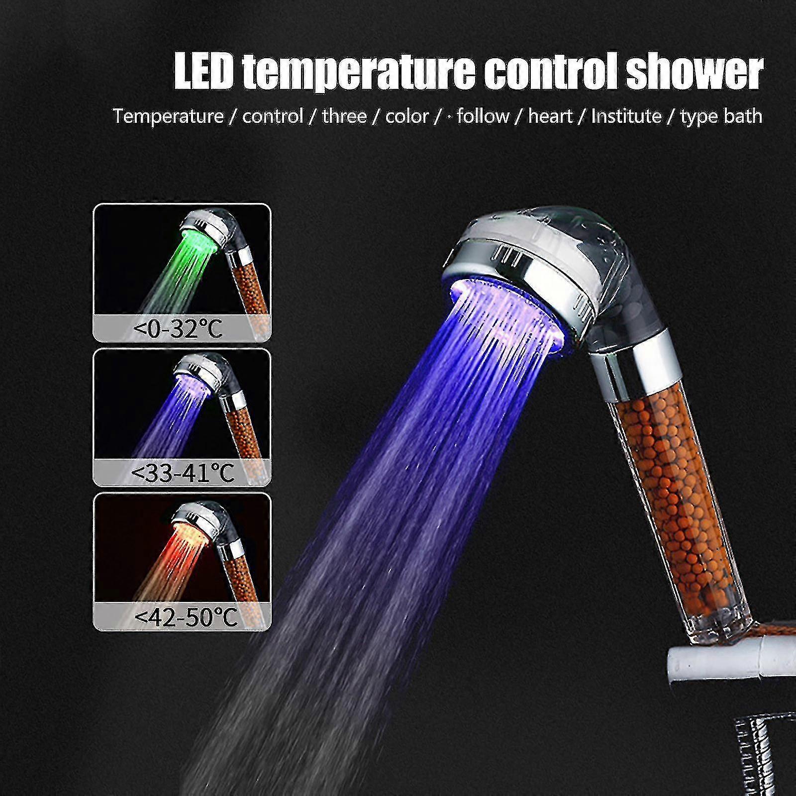 Led Shower Head 3-color Flashing Light Automatic Replacement Shower