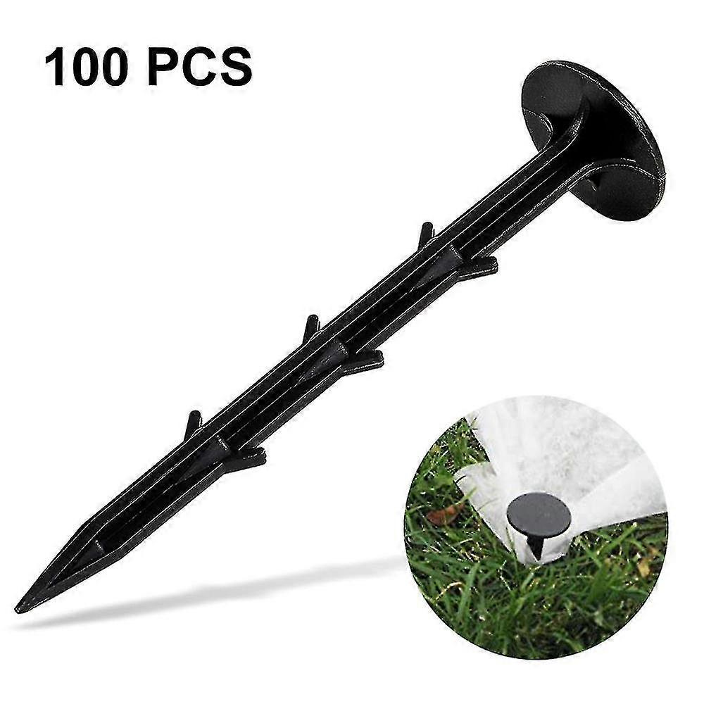 Garden Stakes Anchors Landscape Anchoring Spikes(100 Pcs, Black)