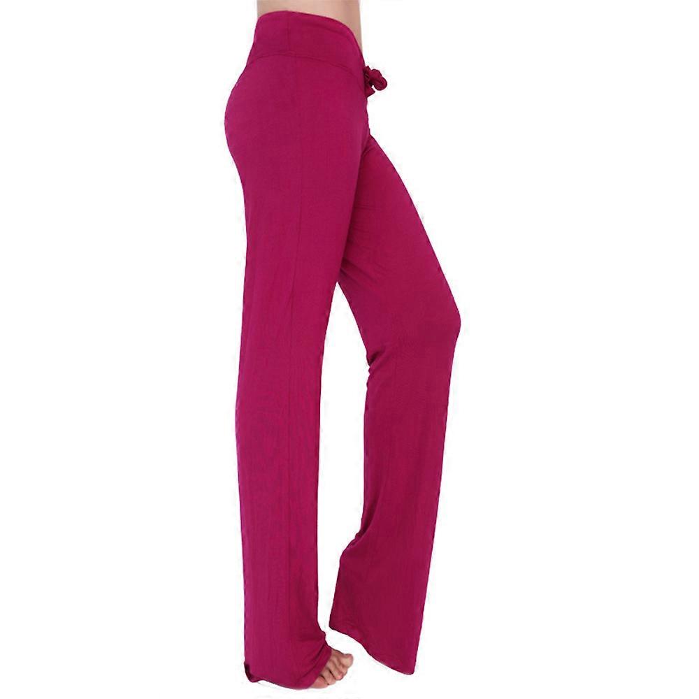 Women's Plain Drawstring Loose Yoga Pants Breathable Gym Sports Pilates Trousers Casual Bottoms
