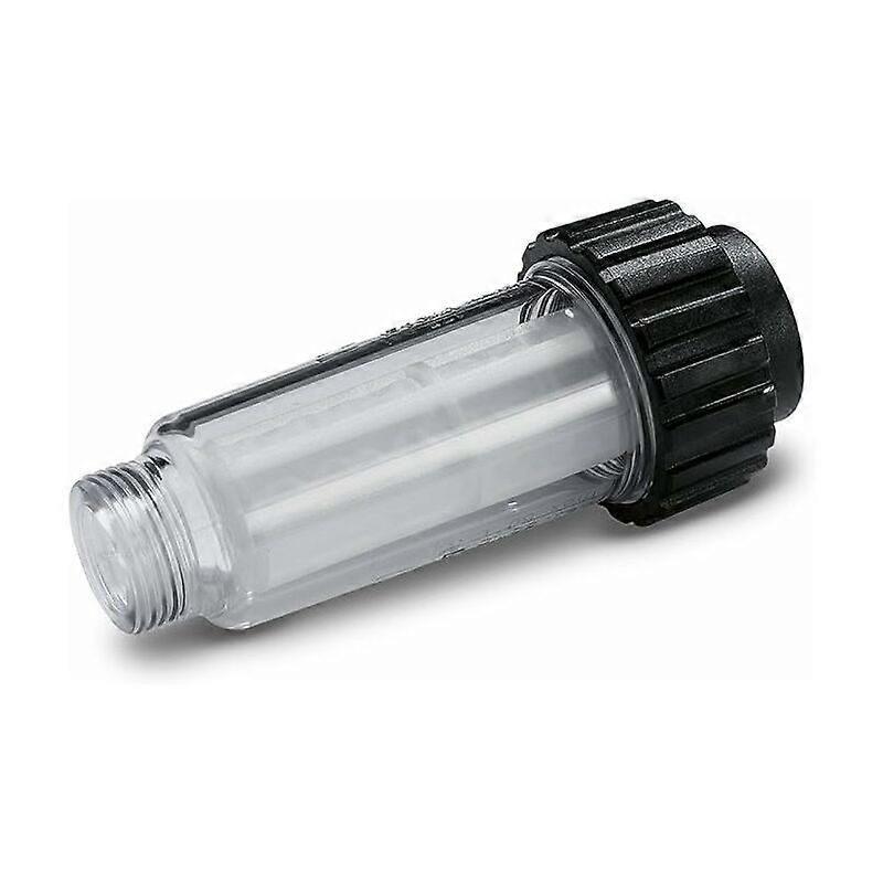 Accessory water filter for pressure washers.