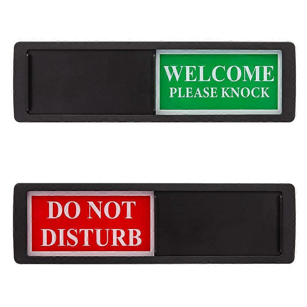 Do Not Disturb/Welcome Sign for Home Office, Easy to Read Non-Scratch Magnetic Slider Door Indicator Sign