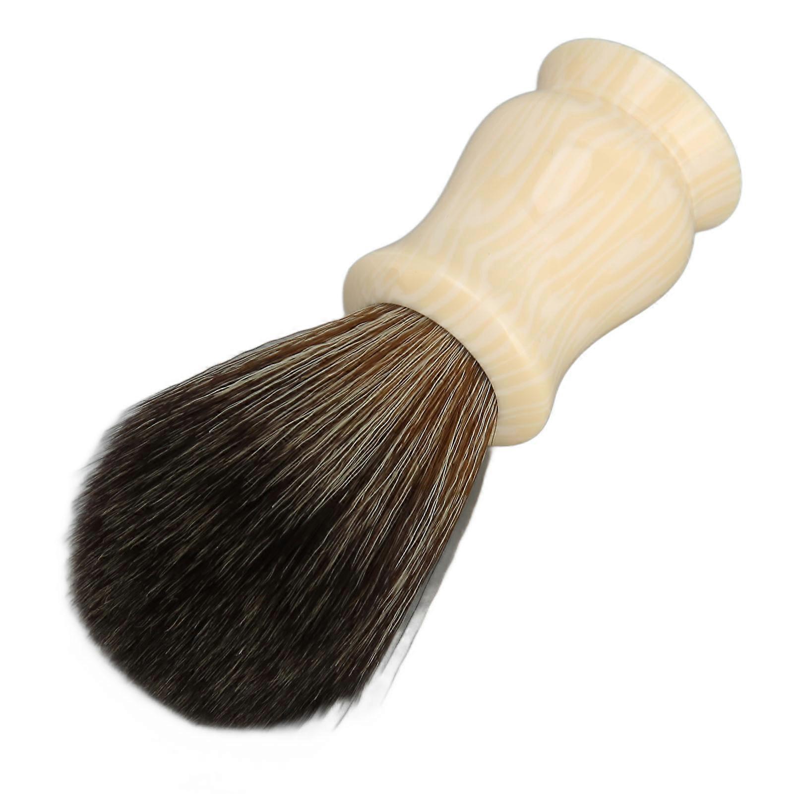 Men Beard Brush Synthetic Bristles Portable Barber Neck Duster Brush with Aesthetic Resin Handle for Beard Cleaning