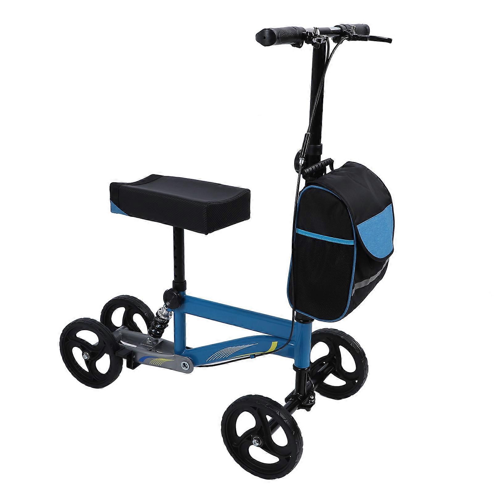 Quad All Terrain Knee Scooter Heavy Duty High Carbon Steel Knee Walker for Broken Ankle Foot Injuries Recovery