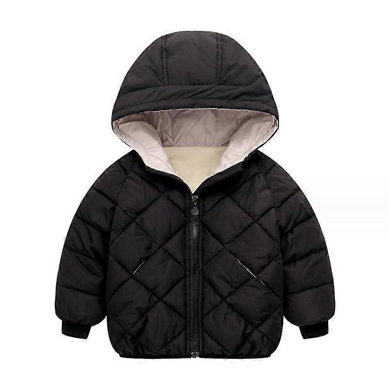 Hooded Down Cotton Jackets for Boys and Girls Autumn and Winter Coat, Warm and Comfy