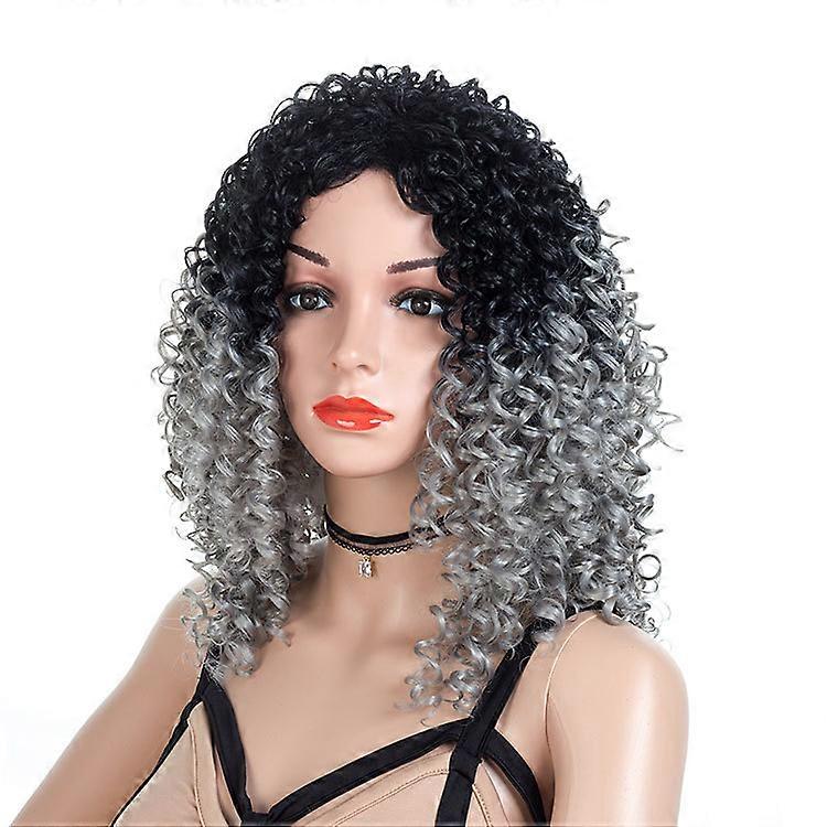 Women's Gray Small Curls Wig
