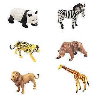 6 stykker dyr figurer lekesett zoo dyr figurer til bursdagsbord
